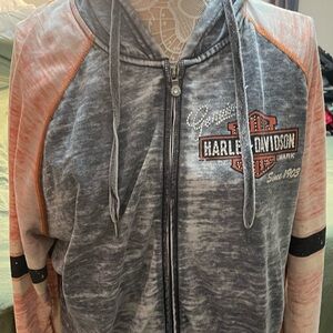 Harley-Davidson Charcoal and Burnt Orange Zip-Up